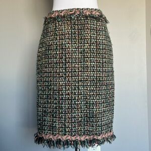 Moschino Cheap and Chic Pencil Tweed Metallic Thread  Fridge Skirt 10 Large